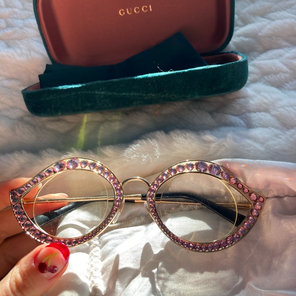 Gucci crystal cat eye glasses (non prescription)